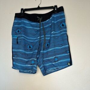 HIPPY TREE Men's Blue Black Swim Shorts Boardshorts Size 32